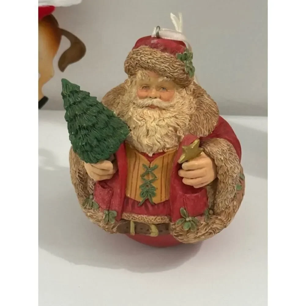 3 Santa Claus Ornaments Hallmark 1991 and 1997 Cowboy Bucking Reindeer
